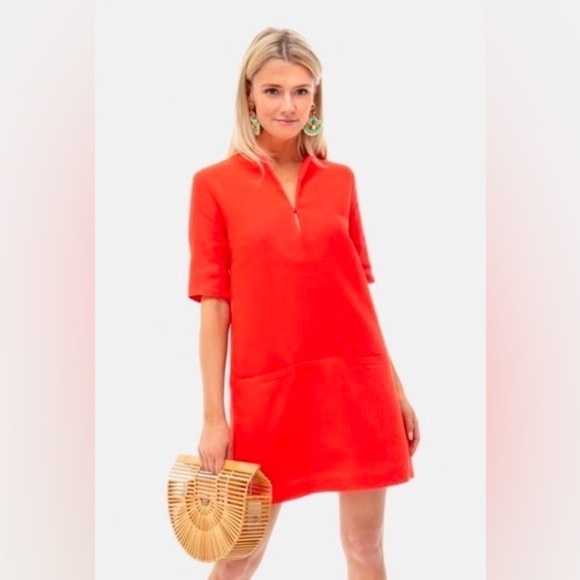 Emerson Fry Weston Linen Mod Shift Dress in Poppy S‎ - Picture 1 of 11